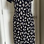 Boden USA Boden Navy Bird Print Phoebe Jersey Knit Stretch Cotton Dress w/Pockets WW202 Photo 13