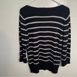 Karen Scott Boatneck Sweater Black Silver Stripes M Photo 6