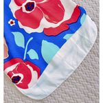 Kate Spade NWOT  Blue Cream Red Floral Print Short Sleeve Top Women's Size 0 Photo 6