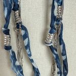 Free People Bohemian Beachy Concha Shell Blue Bridge Dangle Earrings NWT 8” Photo 5