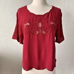 ASTR The Label Red Floral Embroidered Blouse Photo 2