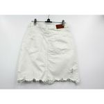 ZARA Women's Off White Denim Raw Cut Off Edges Distressed Mini Skirt Size Small Photo 7