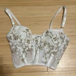 Embroidered corset crop top White Size XS Photo 1