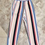 EXPRESS NEW  High Rise Vertical Stripe Paper bag Waist Ankle Pants Pull On XS Photo 1