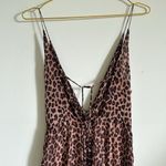Jonathan Simkhai Leopard Print Tie Back Jumpsuit Size Medium Black Photo 8