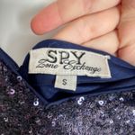 SPY Zone Exchange Navy Blue Sequin Embellished V Photo 7