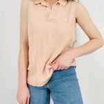 Ralph Lauren  nude pink collared sleeveless tennis prep top size M Photo 5