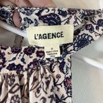 L'Agence L’AGENCE Dress Clio Shirred Silk Floral Knee Length in Ivory Photo 5