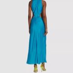 Alexis Bright Blue Sheath Sleeveless Crewneck Side Cutout Lune Gown Size Small Photo 2