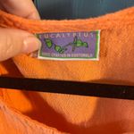 Sleeveless Eucalyptus Vibrant Orange 100% Cotton Long Summer Dress | Size Medium Photo 1