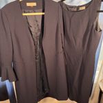 Tahari  Navy Coat and Dress Set Photo 5