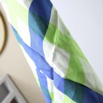 VTG 100% Silk Green Blue White Check Plaid Handkerchief Square‎ Scarf Retro Art Photo 4