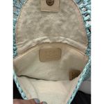 BTB Los Angeles Riley Fringe Straw Clutch Bag Blue Photo 3