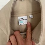TNA Aritzia Cozy Fleece Mega 1/4 Quarter Zip Yellow Sweatshirt Size Large Tan Photo 2