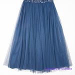 New! Maya halterneck midi tulle dress‎ tonal delicate sequin navy size 2 Blue Photo 6