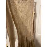 Moda International Cable Knit Fit & Flare Cream Sweater Dress Large Prep Scandi Tan Photo 4