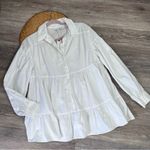 Topshop Nwt‎  tiered poplin shirt in white Photo 3