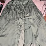 Current Air Anthropologie  Green Soft Light Silky Slit Midi Skirt Medium XL Photo 8