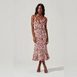 ASTR  Wildflower Midi Dress In Red Floral Photo 2