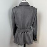 White House | Black Market Stormy Gray Ultra Suede Safari Jacket Large Photo 5