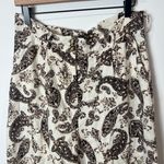 Mystree Linen Blend Wide Leg Paisley Ankle Capri Pants Photo 3