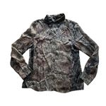 NWT ESCADA Silk Blouse Womens 40 (Medium) Brown Snake Print Button Up Shirt Top Photo 0