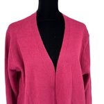Listicle  Womens Knit Open Front Long Sleeve Tunic Cardigan Magenta Medium‎ NWT Photo 1