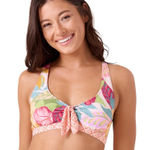 Roxy NWT  Women's Floral Bralette Bikini Swim Top UPF 50+ Quick-Dry XS Photo 0