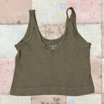 Urban Outfitters Ribbed Army Green Cropped Tank top -  Photo 0