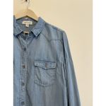 Cloth & Stone  Chambray Button Up Shirt Women XL Western Prairie Collared Blue Photo 3