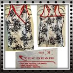 Tek Gear  white black red workout top activewear - floral design - size medium Photo 7