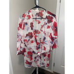 Peach Love  Kimono Coverup Top Tie Front Floral Boho Festival Beach Summer OS Photo 1