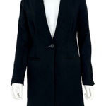 Madewell Blazer Suit Women Size 8 Deep V Neck Single Button Black Business Photo 0