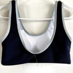 MAIYO Natalie Off Duty Bikini Top Sleeveless Scoop Neck Button Details Blue XS Photo 3