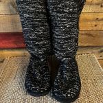 UGG  Black And Silver Shimmer Tall Cardy Knit‎ Boots Size 6 Photo 2