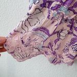 Hemant & Nandita Asia Ruffle Tassel Mini Dress Purple Floral Size Small Photo 4