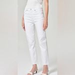 AGOLDE Women’s Riley Crop Straight Leg Sour Cream White Denim Jeans Size 28 Photo 8
