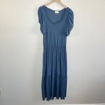 Nation Ltd Womens Thea Sweetheart puff sleeve Blue Smocked Waist Maxi Dress M Photo 1