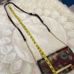 A New Day  Burgundy Wine Floral Clutch Crossbody Purse Gold Hardware Botanical Photo 9