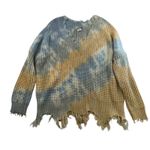 Main Strip  Plus 2X Sweater Oversized Slouchy Tie Dye Distressed V-Neck Chunky Photo 1