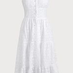 RIHOAS The Square Neck Tiered Hem Midi Dress 76 White Size M Photo 5