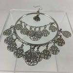 Silver Hoop charm jingle belly dance earrings Photo 4