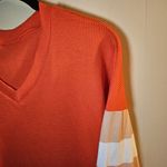 XL Waffle Knit Orange and Big Cat Print Long Sleeve Shirt Photo 1