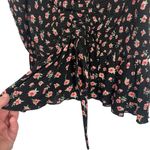 Forever 21  Sweetheart Neck Floral Ruched Babydoll Blouse in Black/Pink Size M Photo 7