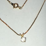 Elegant Vintage Gold Tone Dainty Necklace with CZ Pendant Photo 0