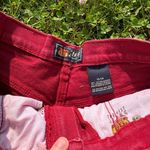 Route 66 Vintage High Waist Red Denim Shorts Patriotic Photo 1