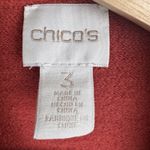 Chico's  Women's 3 (XL) Burnt Orange Open Knit Cardigan 100% Wool Fall Layering Photo 8