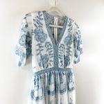 Altar'd State Short Sleeve Embroidered Sheer Boho Lace Catania Maxi Dress Blue S Photo 8