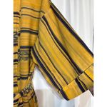 Arloom Womens Yellow & Navy Striped Cotton Kimono Robe With Waist Tie Size M Photo 3