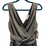 BAILEY 44 Black White Gingham V Neck Twist Knot Smocked Waist Midi Dress Medium Photo 3